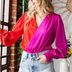 Zara two tone crossover bodysuit